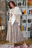 Twisted Sister Crinkle Midi Skirt Oyster